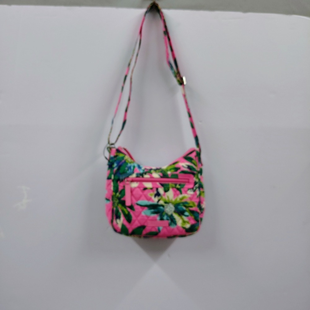 Vera Bradley Pink Floral Quilted Cotton Crossbody Bag 23304-J26 Adjustable strap - Picture 3 of 15